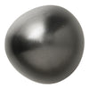 Sleek black metal decorative orb with a smooth, shiny finish and rounded shape. Ideal for modern decor.