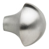 Brushed silver dome-shaped cabinet knob with a smooth, reflective finish. Ideal for modern or minimalist decor.