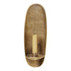 Gold metal candle holder with a smooth, matte finish, featuring a simple, modern design. Perfect for home decor.
