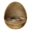 Bronze egg-shaped wall shelf with a smooth, metallic finish and subtle texture. Perfect for modern decor.
