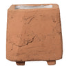 Terracotta square planter with a textured, rustic finish and natural clay color, featuring a simple, minimalist design.