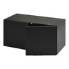 Sleek black storage box with a minimalist design and smooth, matte finish. Ideal for modern decor.