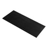 Sleek black mat with a smooth, solid texture, perfect for modern decor or fitness spaces.
