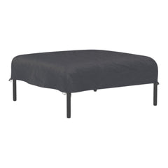 "Solid black bed frame with a smooth finish and sleek metal legs for a modern look."