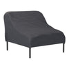 "Solid dark gray lounge chair cover with a sleek, modern design and smooth texture."