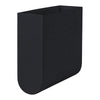 Black geometric planter with a smooth matte finish and rounded edges, perfect for modern decor.