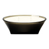 Black and translucent green candle holder with a smooth, glossy finish and a cream wax top.