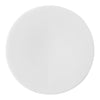 White circular plate with a smooth, glossy finish and clean, minimalist design. Perfect for modern dining.