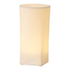 Sleek, white cylindrical lamp with a smooth, matte finish, perfect for modern decor.