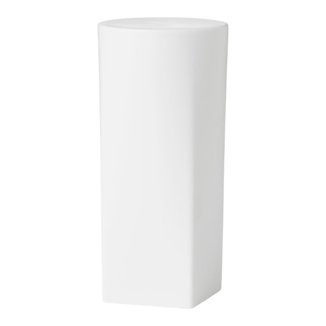 White cylindrical planter with a smooth, modern finish and no visible patterns, ideal for minimalist decor.