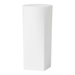 White cylindrical planter with a smooth, modern finish and no visible patterns, ideal for minimalist decor.