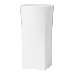 Sleek white pedestal with a smooth, minimalist design, perfect for showcasing decor or plants.
