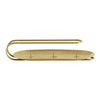 Sleek gold metal tray with a modern, minimalist design and smooth curves. Perfect for stylish home decor.