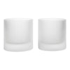 Pair of clear glass candle holders with textured ribbed pattern, featuring a sleek and modern design.