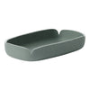 Sleek, rectangular tray in muted green with a textured finish and subtle white edging. Ideal for stylish organization.