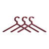 Set of three deep burgundy hangers with a smooth matte finish and minimalist design. Perfect for stylish storage.