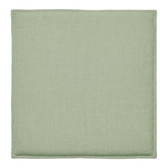 Soft sage green fabric square with a smooth texture, ideal for home decor or upholstery projects.