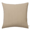 Beige square pillow with a smooth, solid texture, perfect for modern home decor.