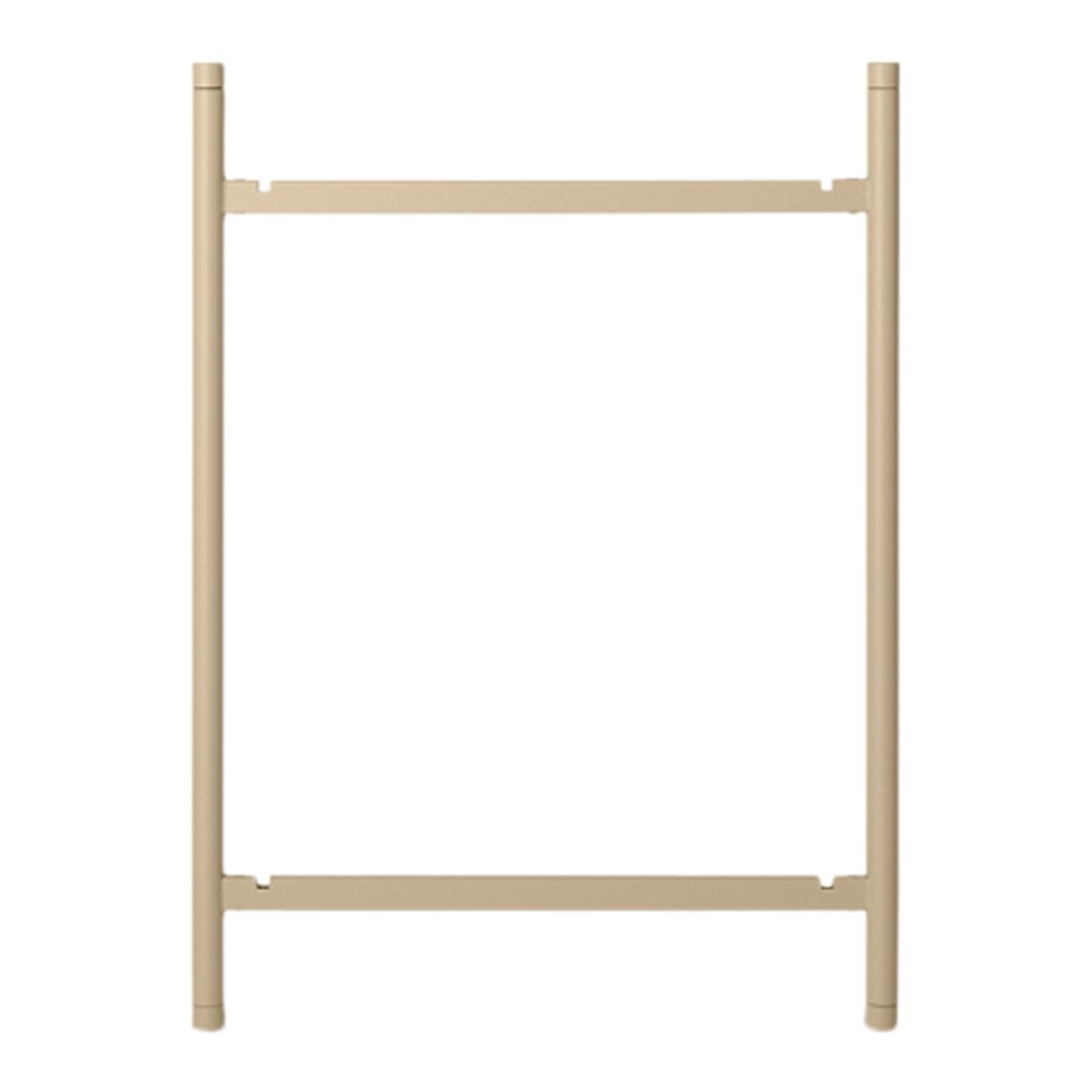 Beige metal frame with a sleek, minimalist design, perfect for modern decor. No patterns present.