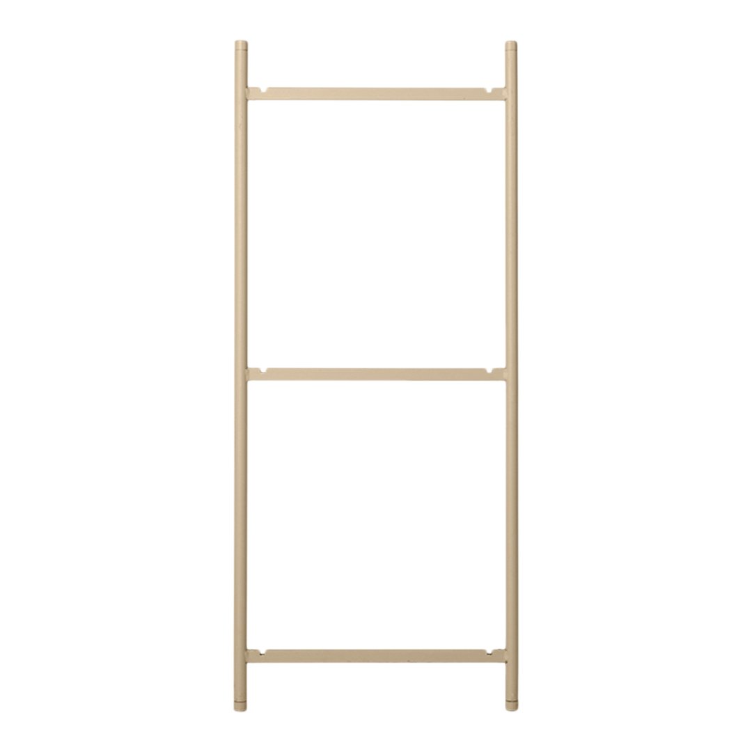 Beige wooden ladder shelf with clean lines and minimalistic design, perfect for modern decor.
