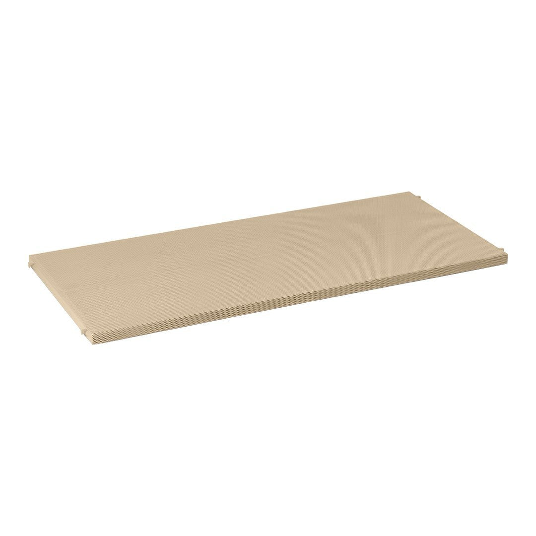 Beige wooden shelf with a smooth, flat surface, perfect for versatile home decor applications.