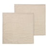 Natural beige linen napkins, pair of two; textured finish with subtle variations in color. Perfect for dining.
