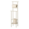 Beige toilet paper stand with simple, minimalistic design and smooth, neutral colors. Perfect for modern bathrooms.
