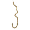 Curved gold metal hook with a wavy design, perfect for stylish organization and decor.