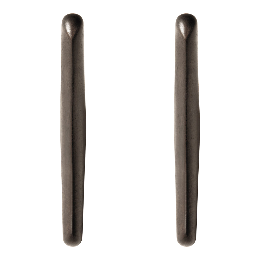 Sleek, matte black drawer handles with elongated, minimalist design. Perfect for modern decor.