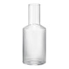 Clear glass vase with vertical ribbed pattern, showcasing a modern and sleek design. Ideal for elegant decor.