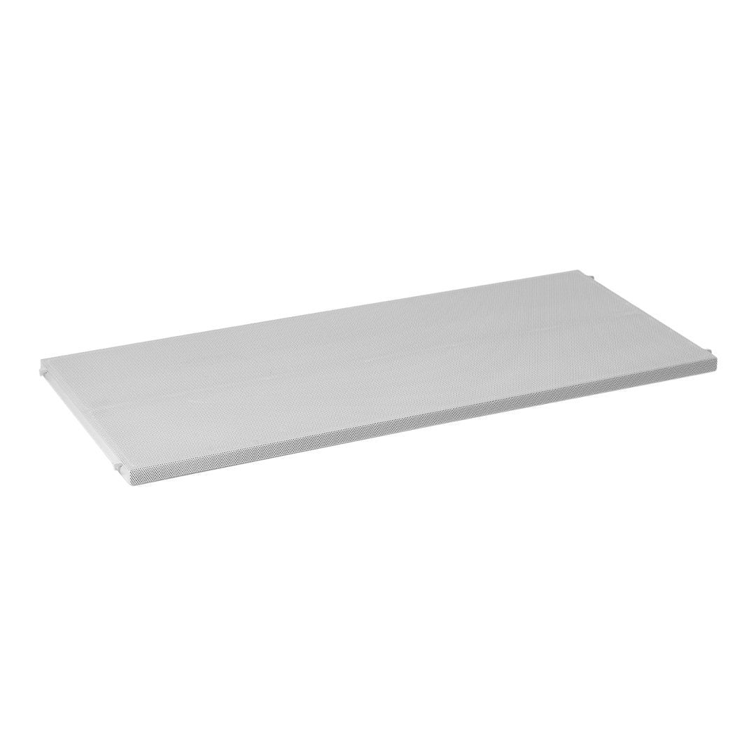 White rectangular shelf with a smooth, solid surface, perfect for a minimalist aesthetic.