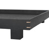 Black wooden tray with a sleek design and natural wood accents at the joints. Perfect for minimalist decor.