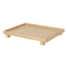 Natural wood tray in light beige with a smooth finish and minimalistic design, ideal for home décor and organization.