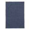 Navy blue and white checkered pattern cloth with a bordered edge. Perfect for home decor or kitchen use.