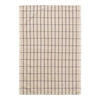 Beige kitchen towel with a classic black grid pattern, perfect for adding a touch of style to any home decor.