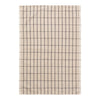 Beige grid patterned fabric with dark brown lines, perfect for home decor and textile projects.