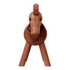 Wooden horse figurine in rich brown tones, featuring smooth, natural grain patterns for a rustic aesthetic.