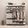 Neutral-toned wardrobe organizer featuring soft beige, cream, and white hues with a clean, modern design.