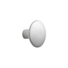 Sleek white round knob with a smooth, matte surface, perfect for modern cabinetry and furniture.