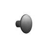 Matte black round cabinet knob with a smooth, sleek finish, ideal for modern decor. Perfect for minimalist styling.