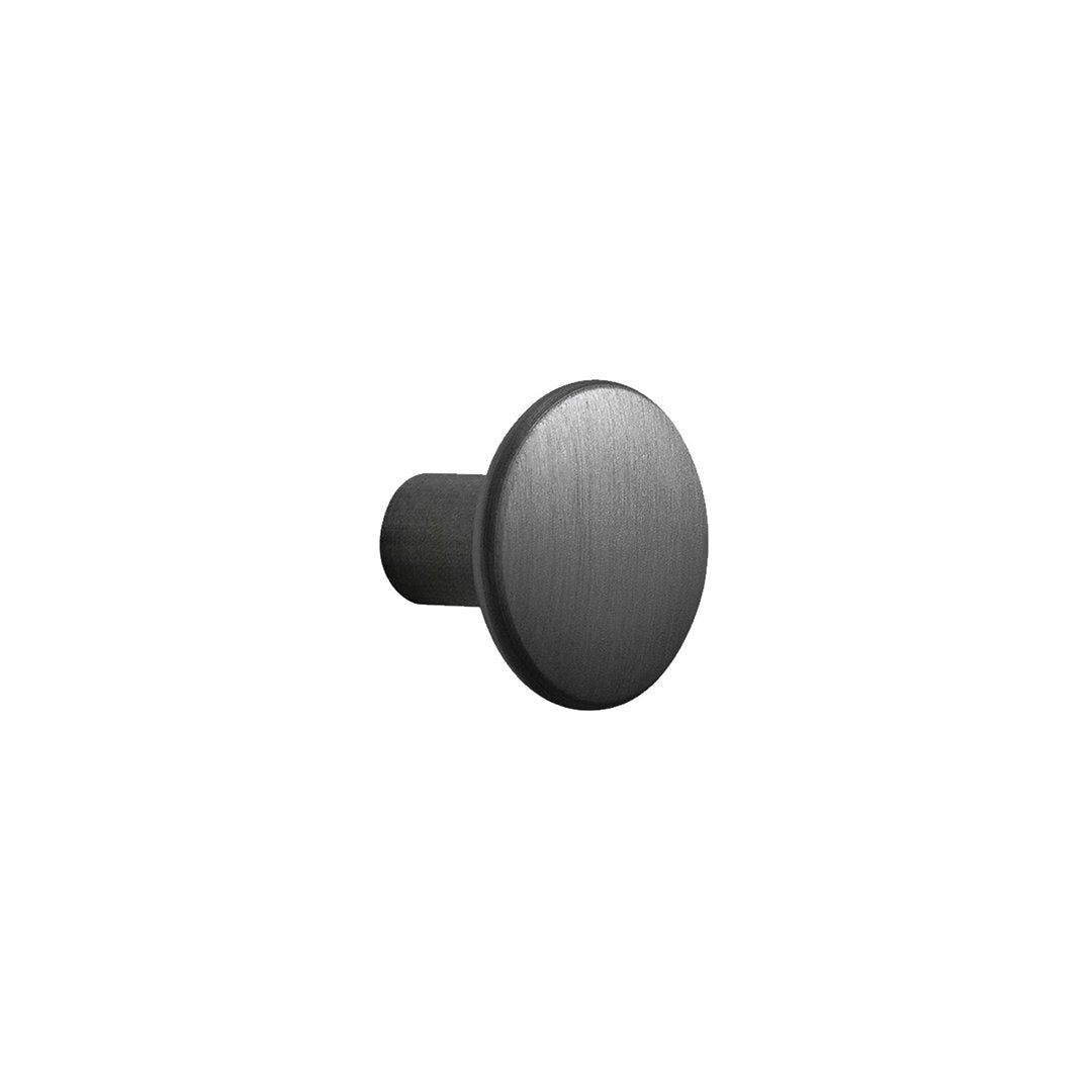 Matte black round knob with a smooth finish, perfect for modern decor and minimalist styling.