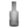 Gray ribbed glass vase with a sleek, modern design and a polished finish, adding elegance to any decor.