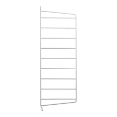 White vertical organizer with horizontal lines, sleek design and minimalist style for efficient storage solutions.