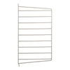 Light gray metal drying rack with horizontal lines, featuring a minimalist design and sleek, modern aesthetic.