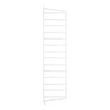 White metal wall-mounted drying rack with horizontal slats. Sleek design ideal for minimalist decor.