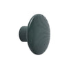 Dark green round cabinet knob with a textured wood grain pattern. Ideal for adding a modern touch to furniture.