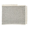 Woven cream placemat featuring a black square pattern with fringed edges for a chic, modern look.