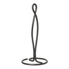 Sleek black metal paper towel holder with a modern twisted design. Simple and elegant for any kitchen decor.