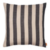 Beige and dark gray striped throw pillow with a modern, textured pattern, perfect for stylish home decor.