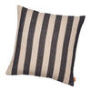 Beige and dark navy striped cushion with a textured fabric design, perfect for adding style to your decor.